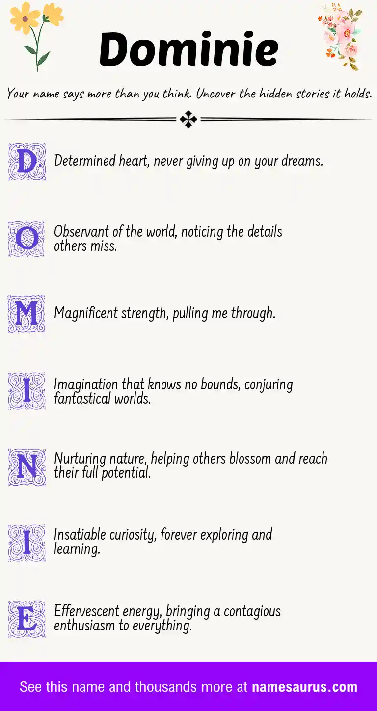 Acrostic poem about Dominie.