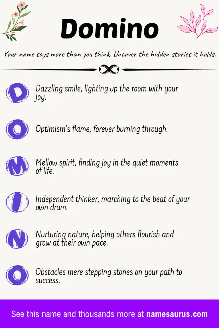 Acrostic poem about Domino.