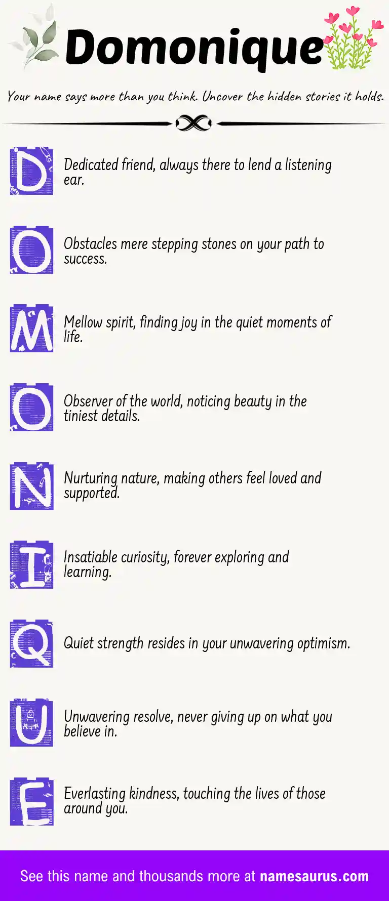 Acrostic poem about Domonique.