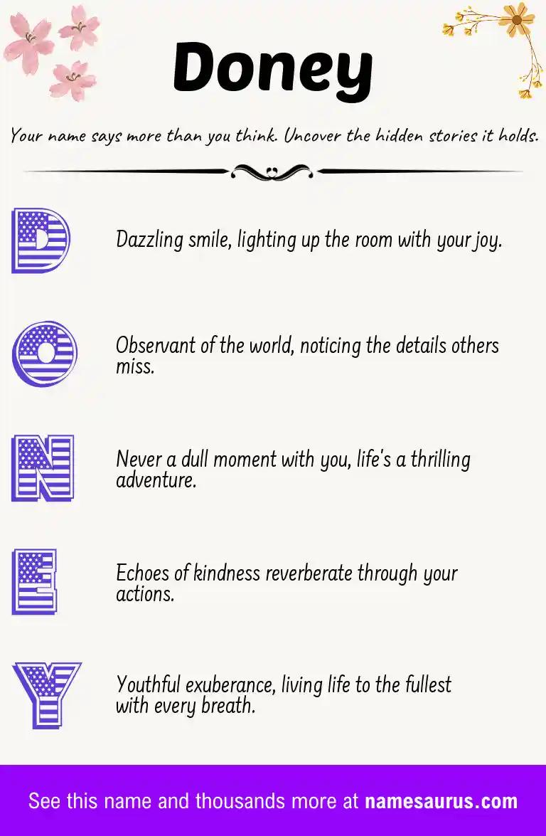 Acrostic poem about Doney.