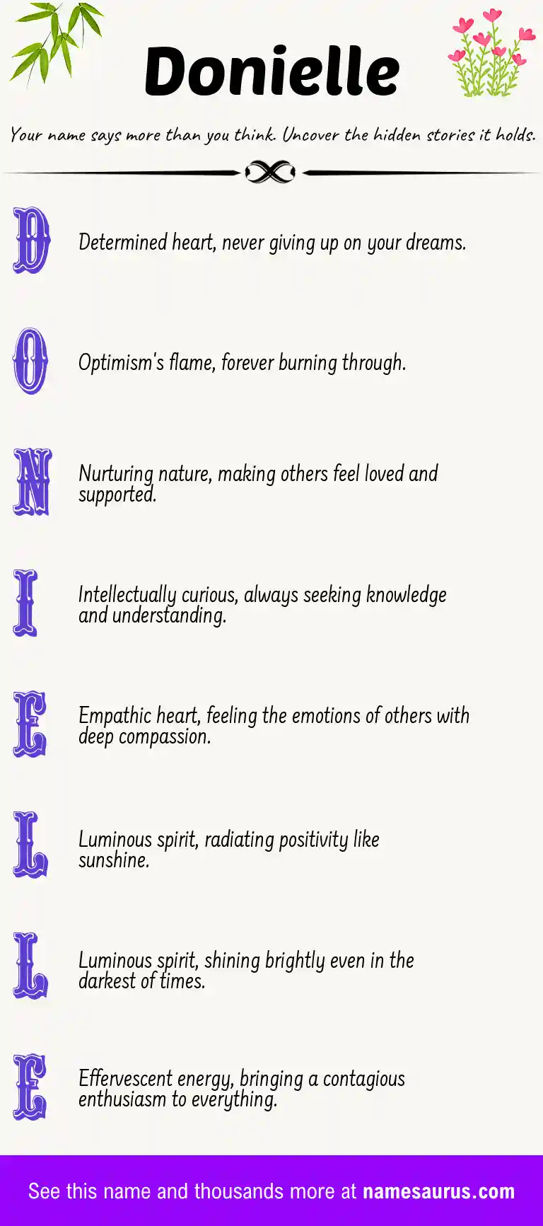 Acrostic poem about Donielle.