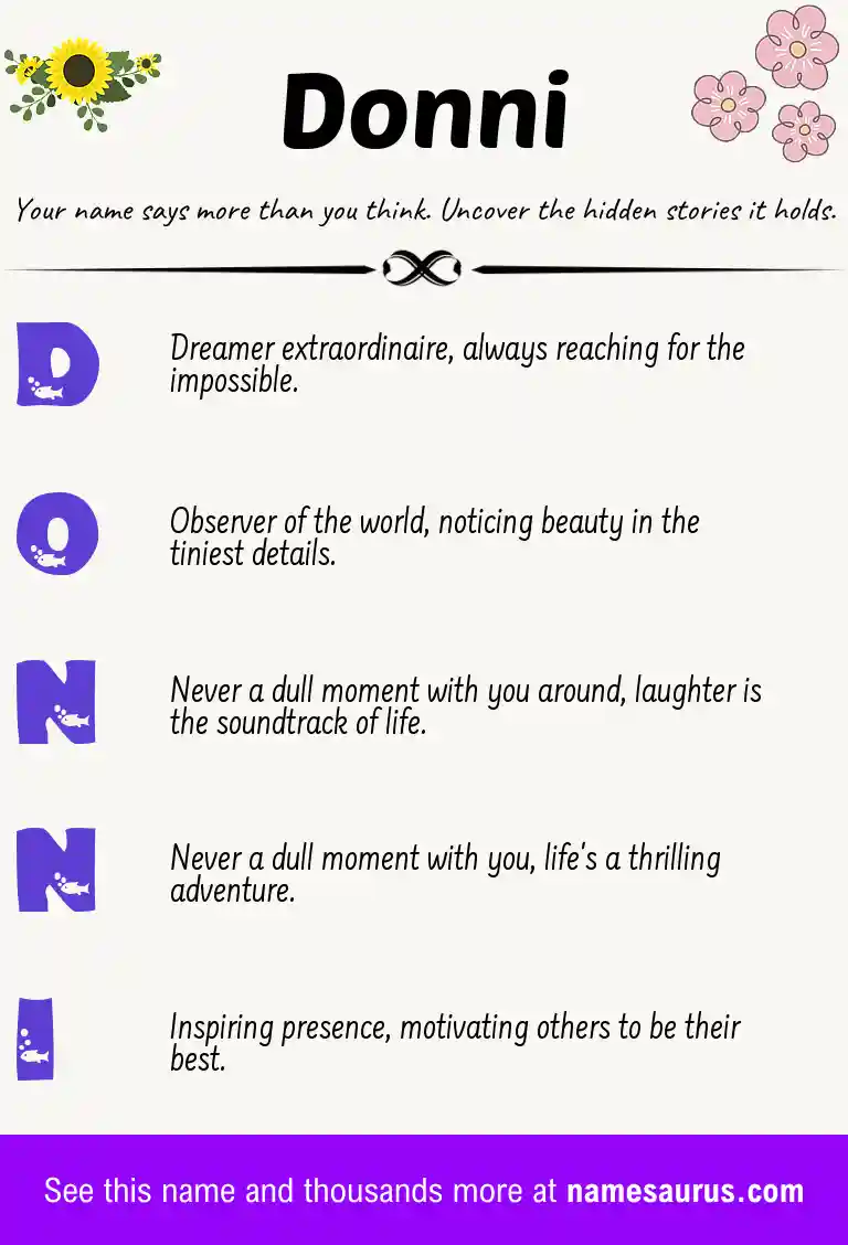 Acrostic poem about Donni.