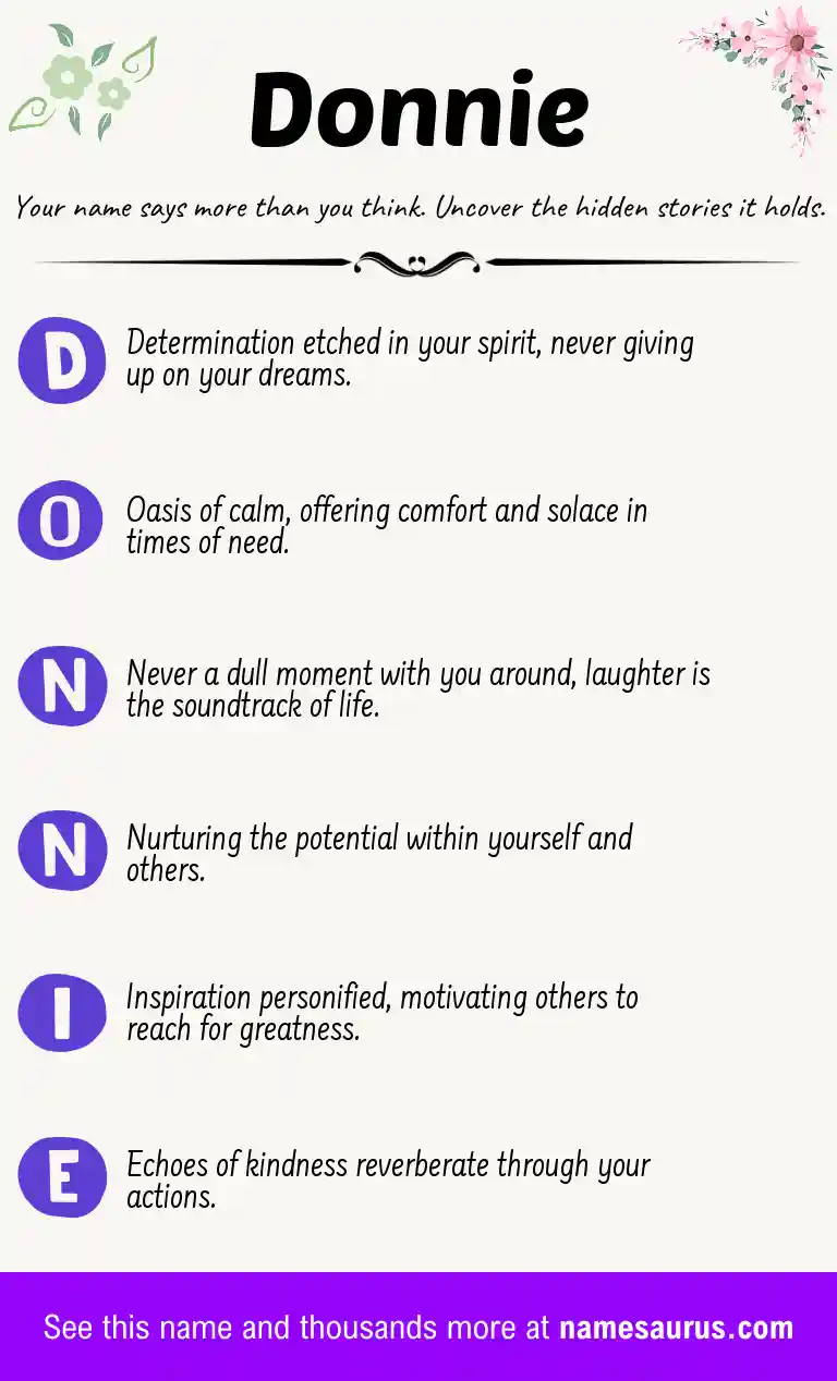 Acrostic poem about Donnie.