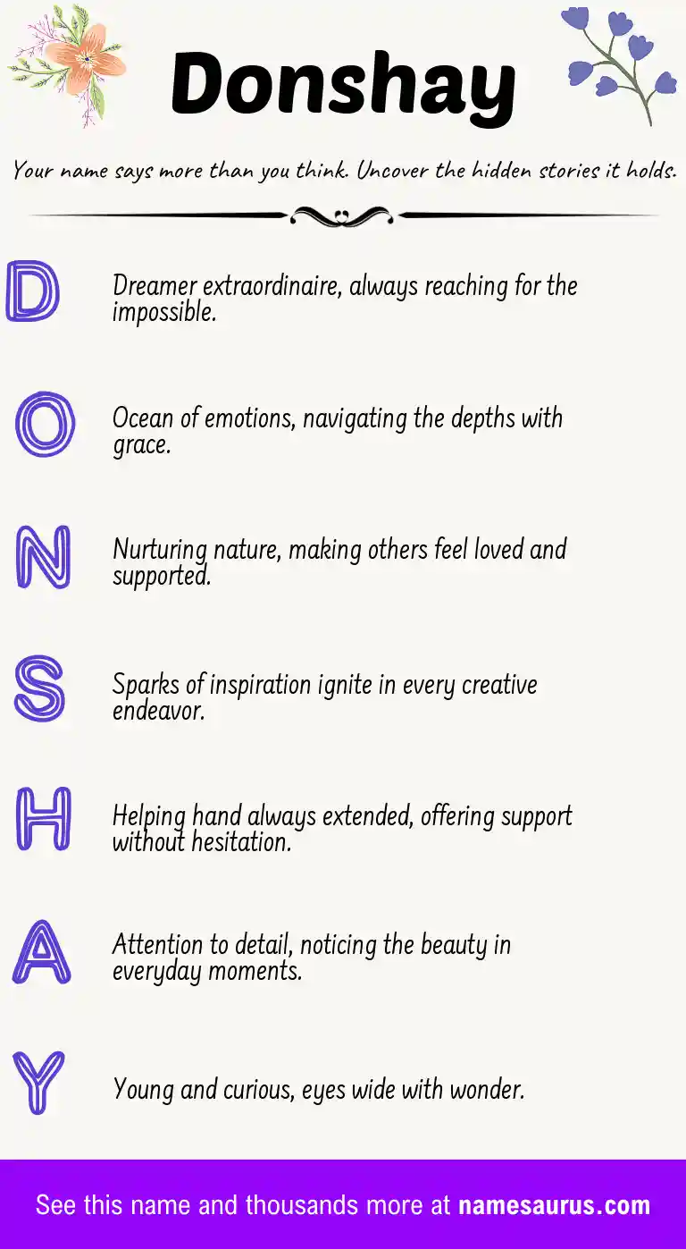 Acrostic poem about Donshay.