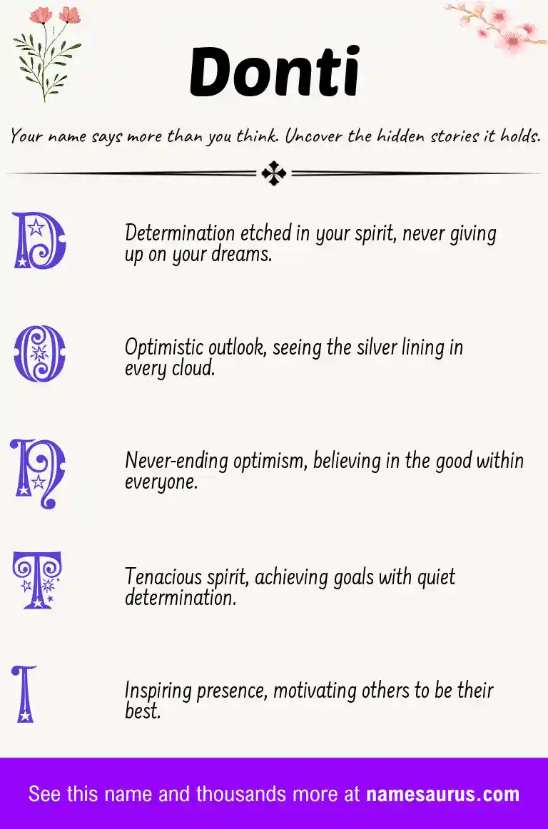 Acrostic poem about Donti.