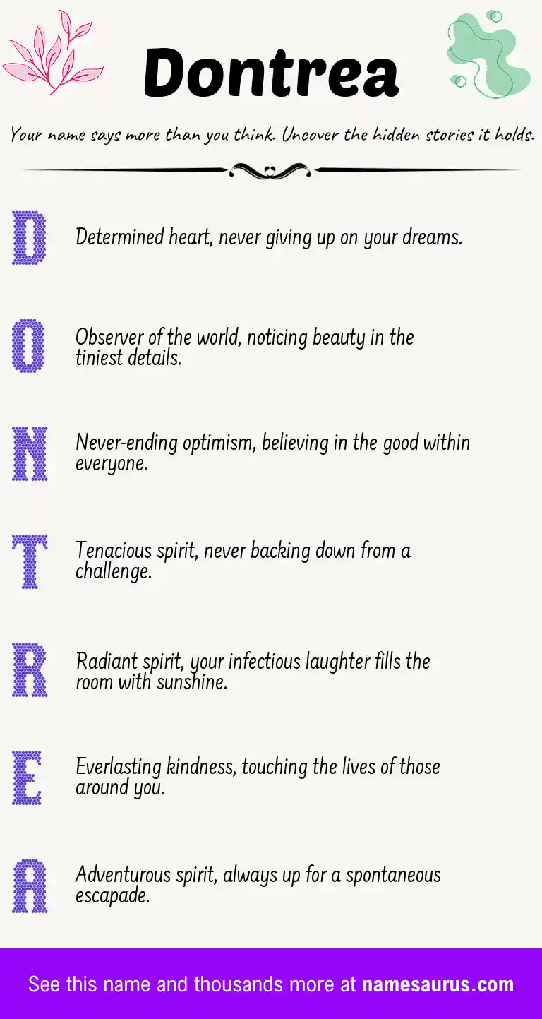 Acrostic poem about Dontrea.