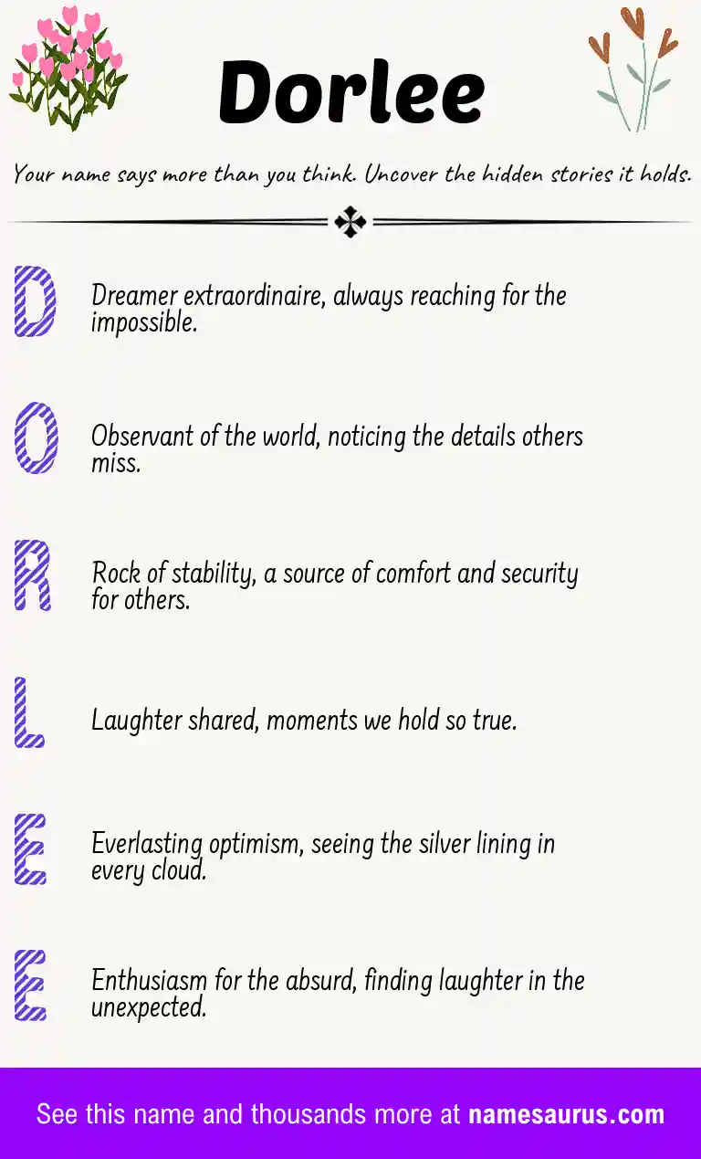 Acrostic poem about Dorlee.