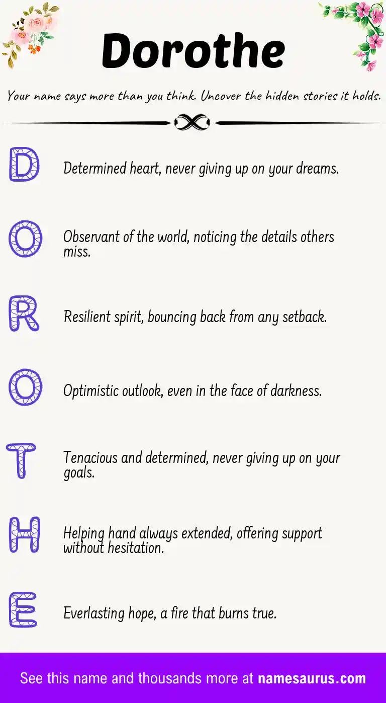 Acrostic poem about Dorothe.