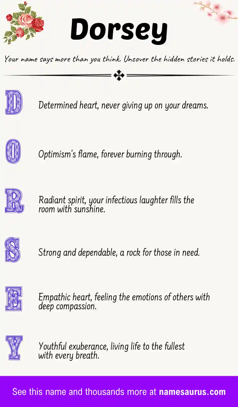 Acrostic poem about Dorsey.