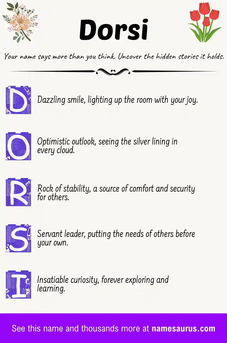 Acrostic poem about Dorsi.