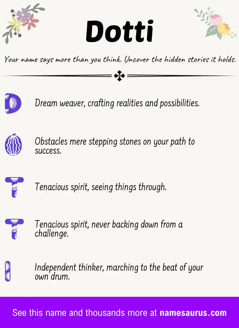 Acrostic poem about Dotti.