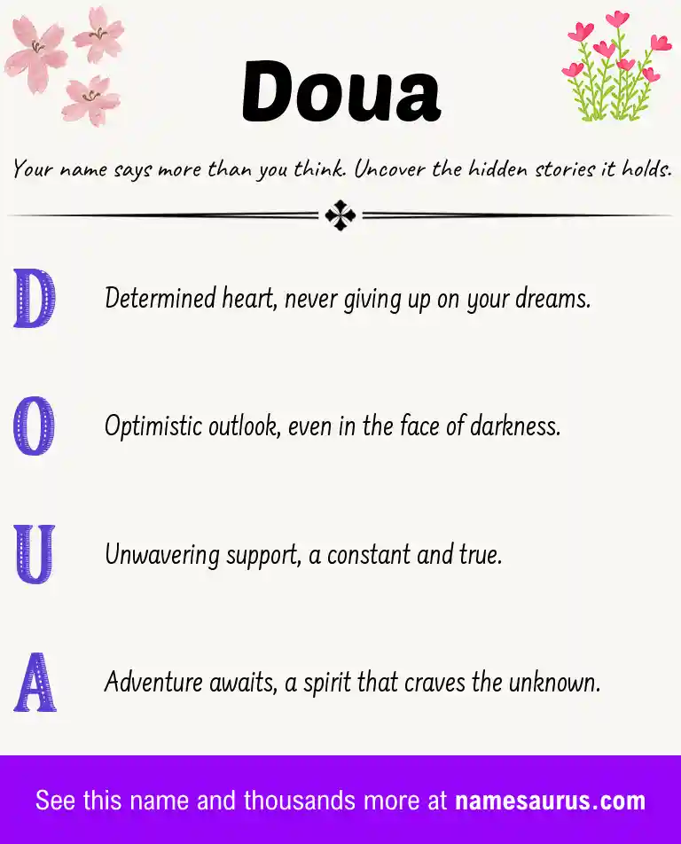 Acrostic poem about Doua.