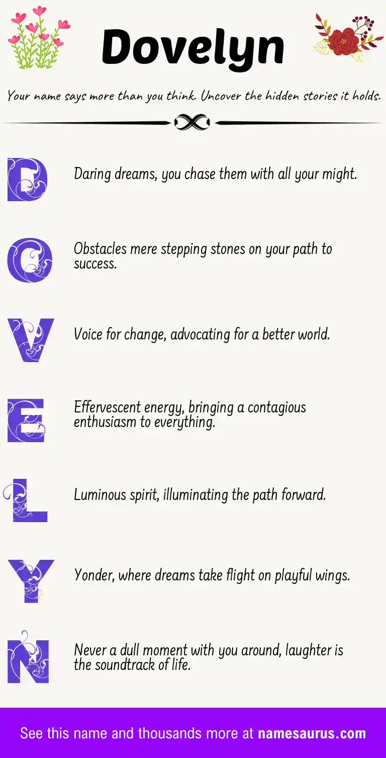 Acrostic poem about Dovelyn.