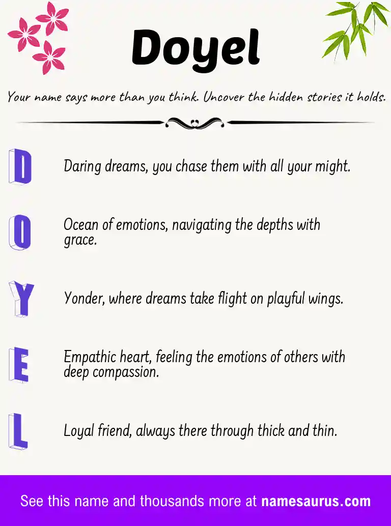 Acrostic poem about Doyel.