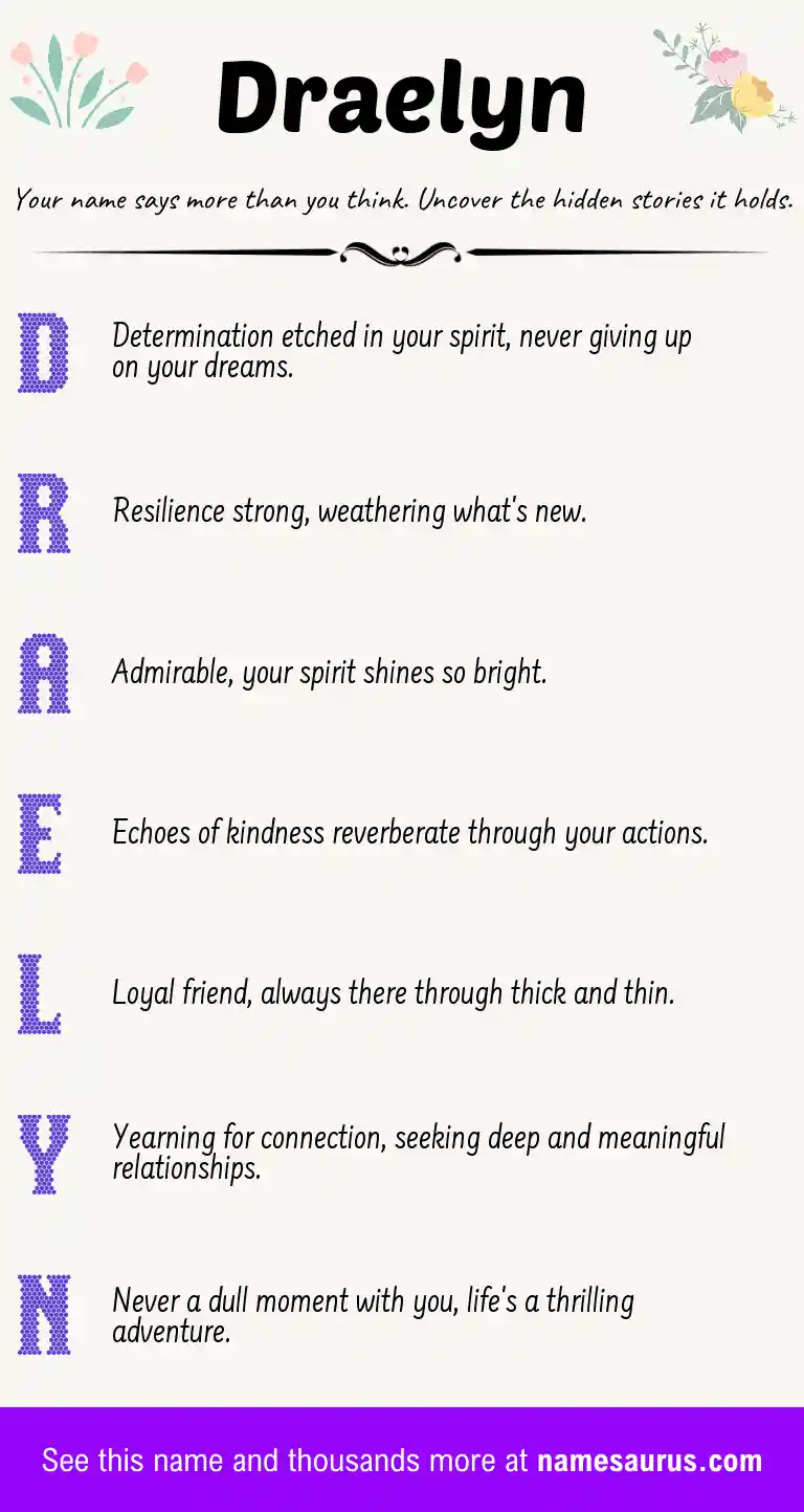 Acrostic poem about Draelyn.