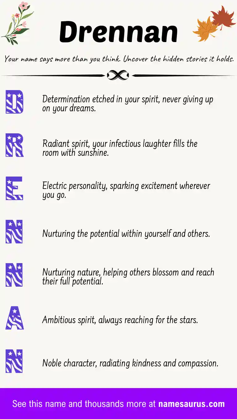 Acrostic poem about Drennan.