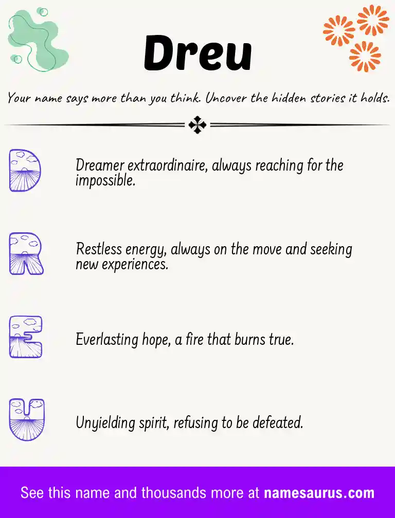 Acrostic poem about Dreu.