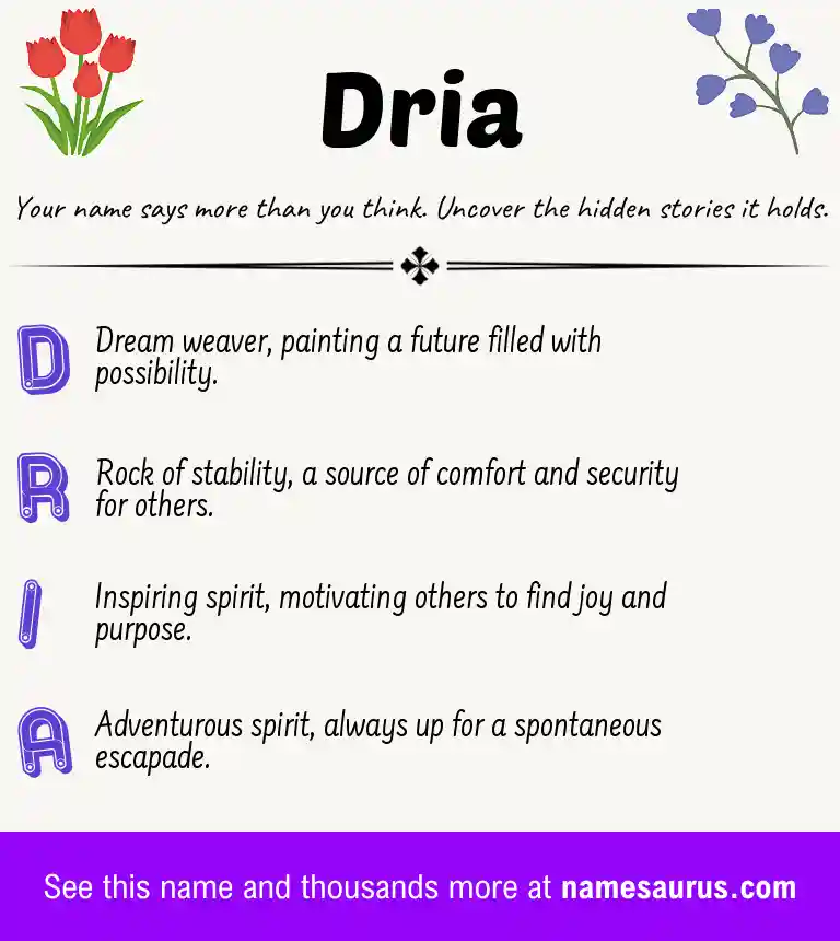 Acrostic poem about Dria.