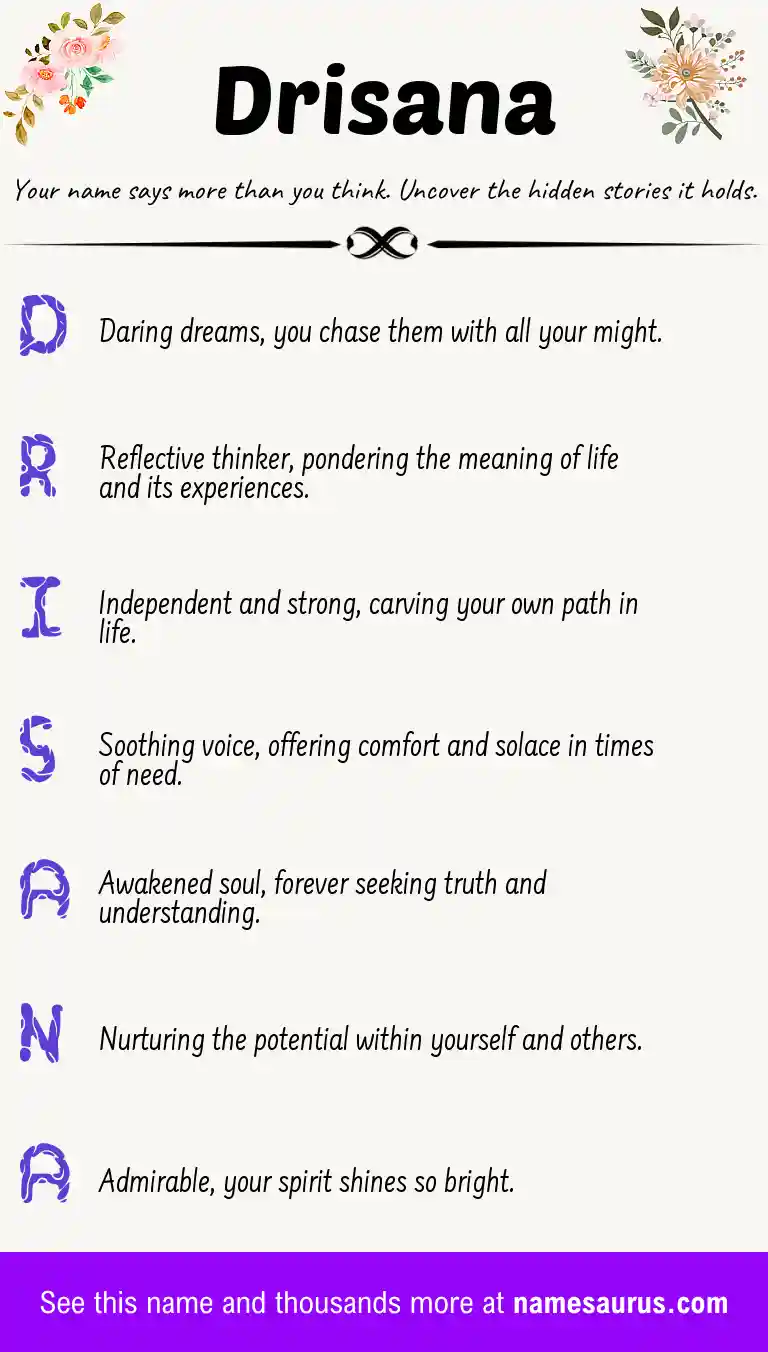 Acrostic poem about Drisana.
