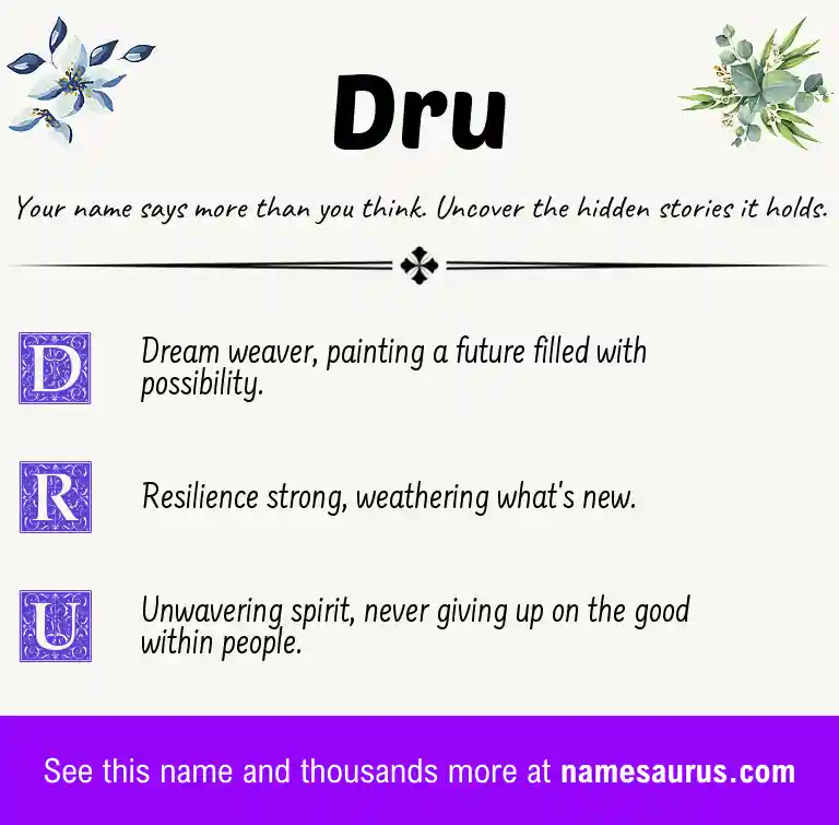 Acrostic poem about Dru.