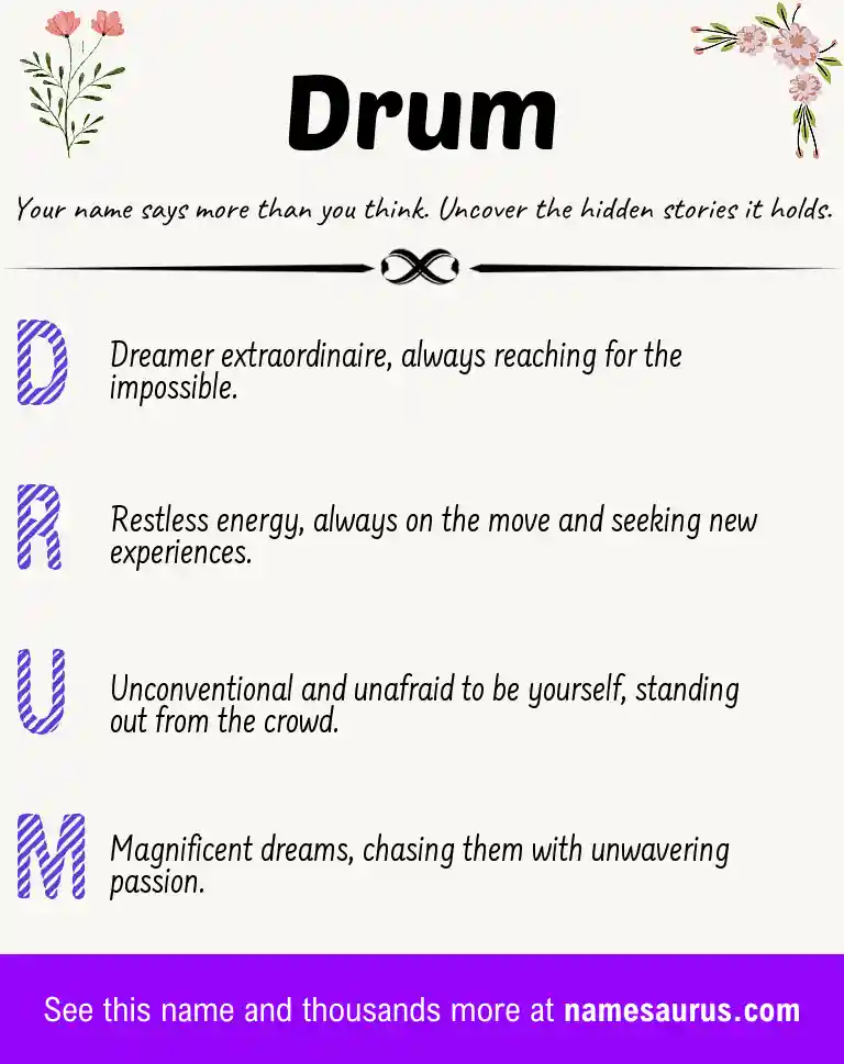 Acrostic poem about Drum.