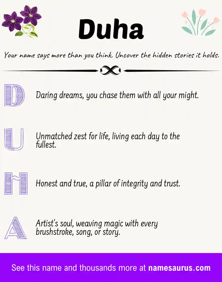 Acrostic poem about Duha.
