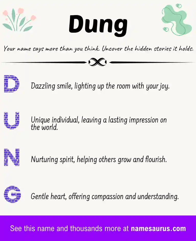 Acrostic poem about Dung.
