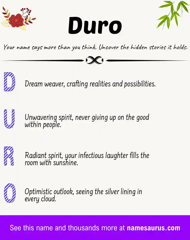 Acrostic poem about Duro.