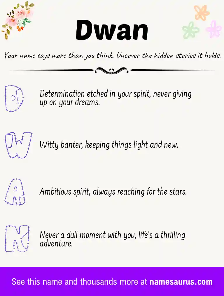 Acrostic poem about Dwan.