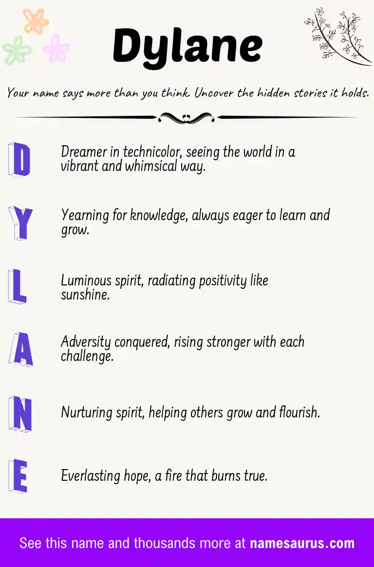 Acrostic poem about Dylane.