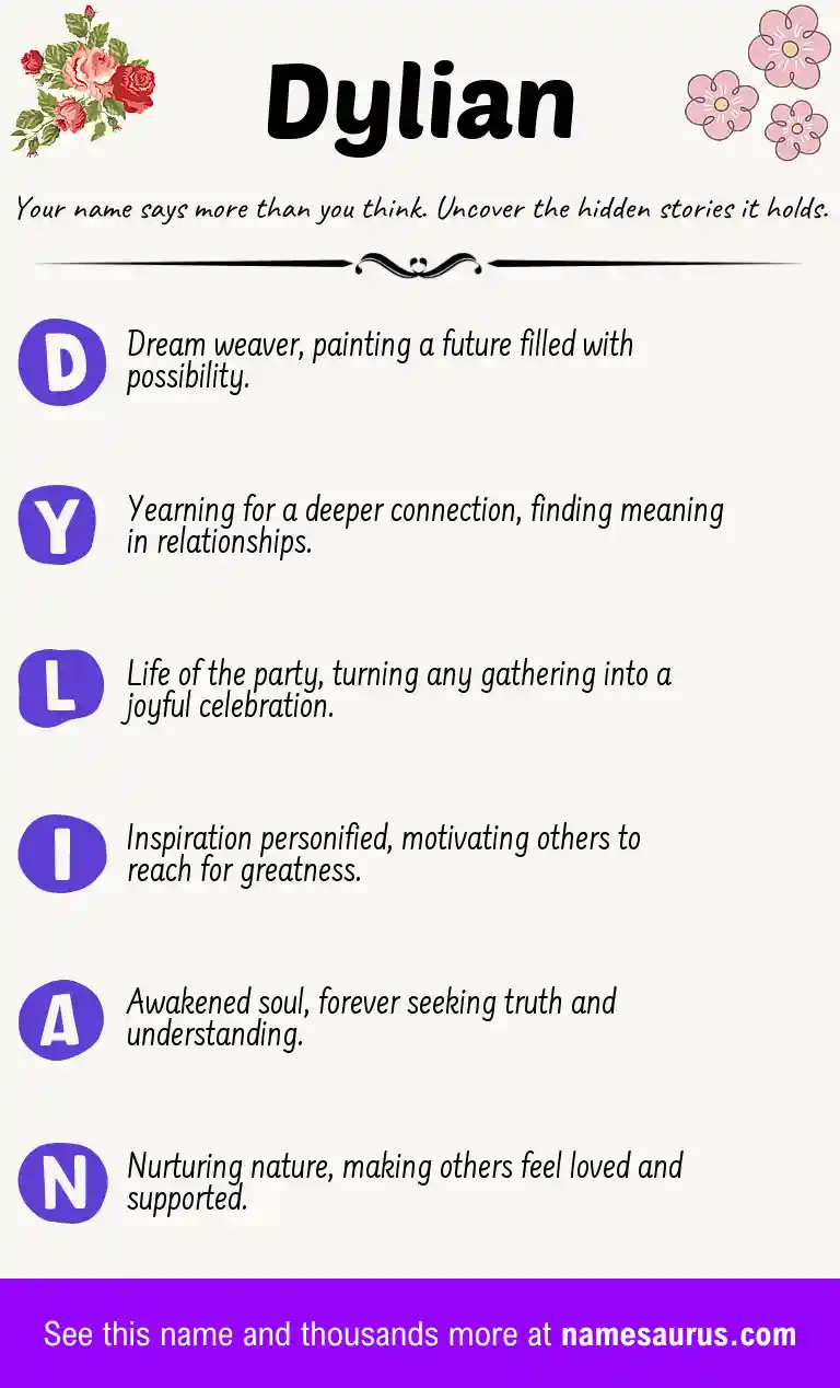 Acrostic poem about Dylian.