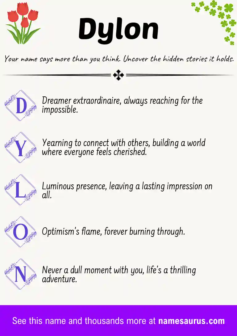 Acrostic poem about Dylon.