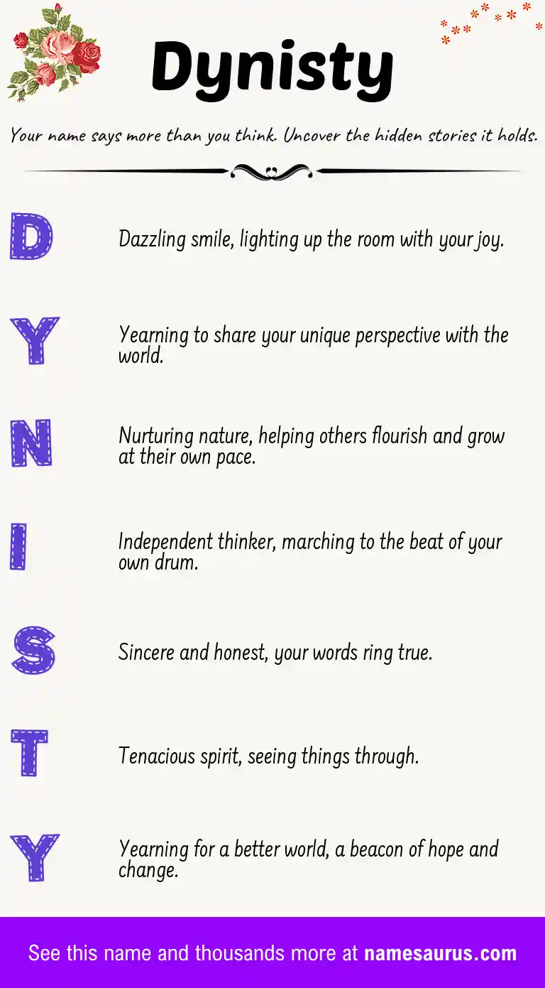 Acrostic poem about Dynisty.