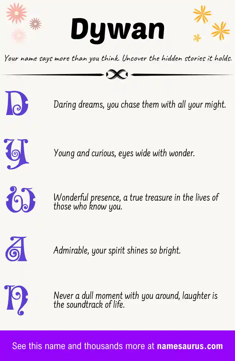 Acrostic poem about Dywan.