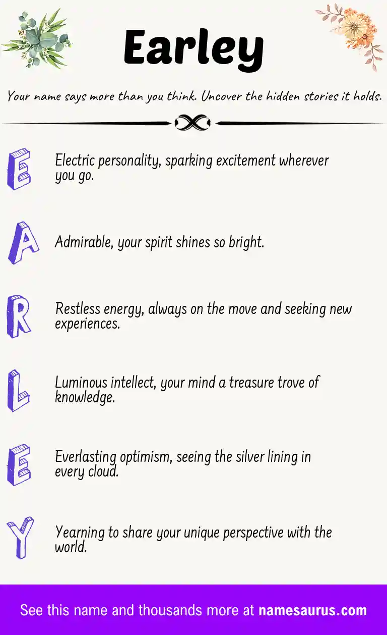 Acrostic poem about Earley.