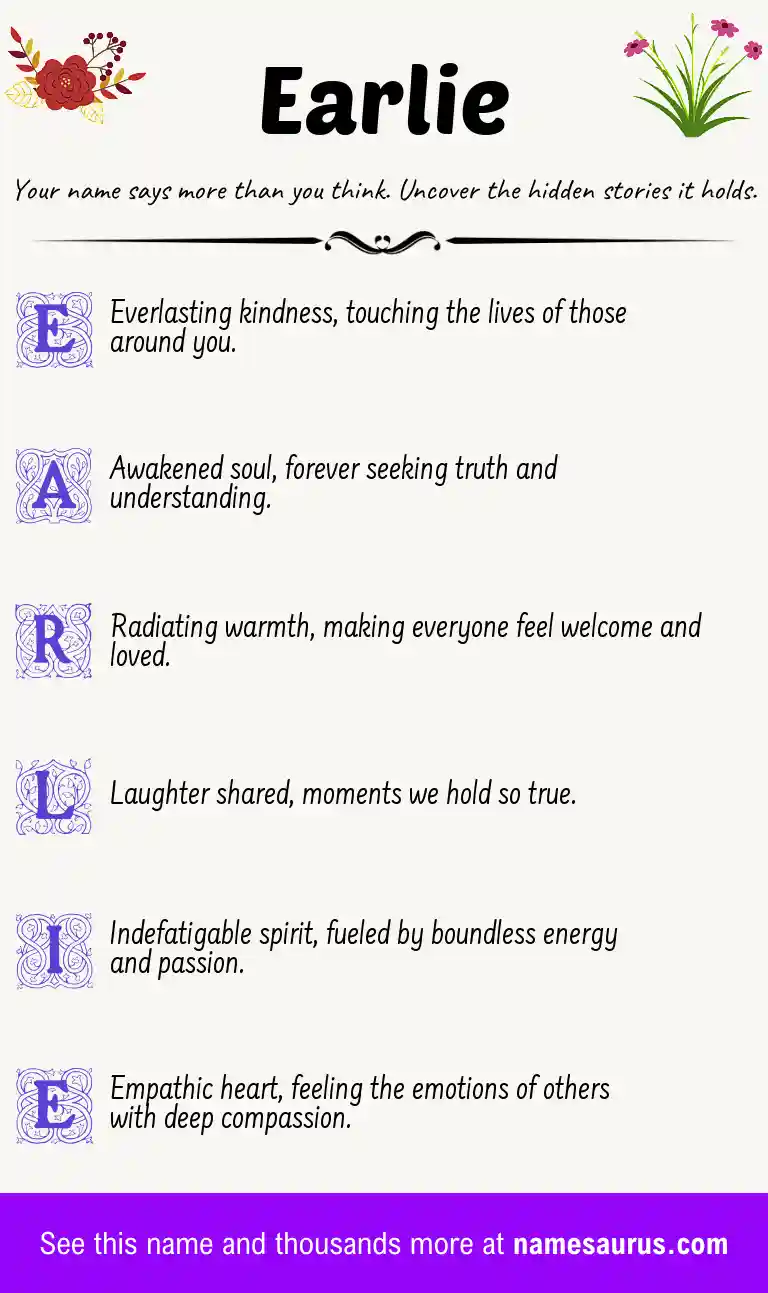 Acrostic poem about Earlie.