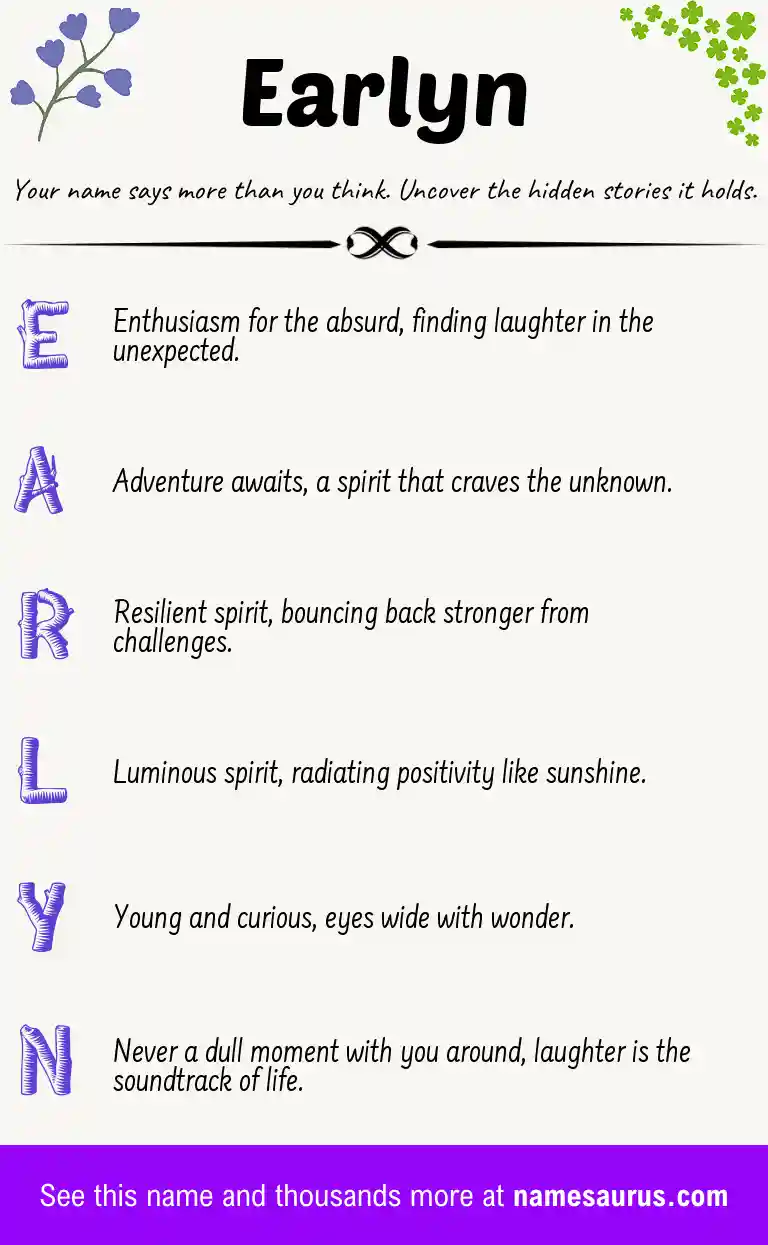 Acrostic poem about Earlyn.