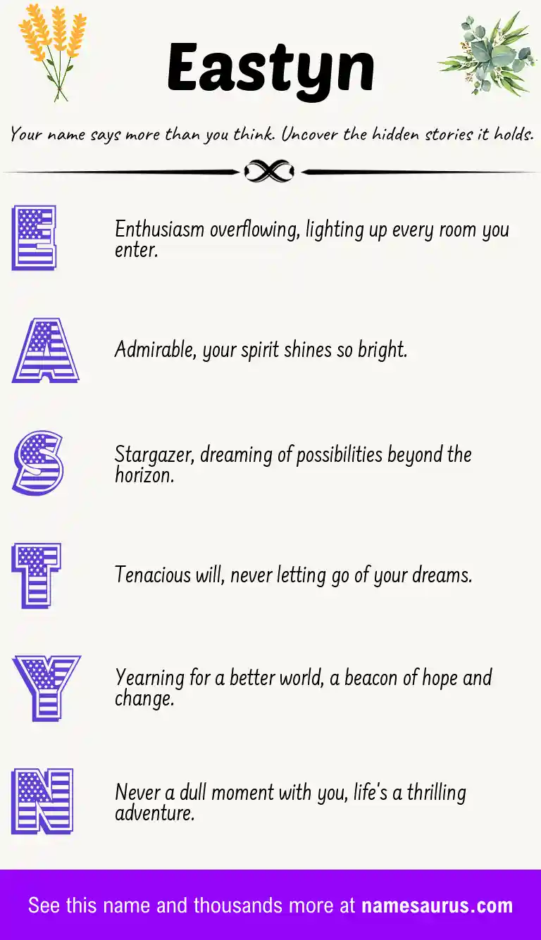 Acrostic poem about Eastyn.