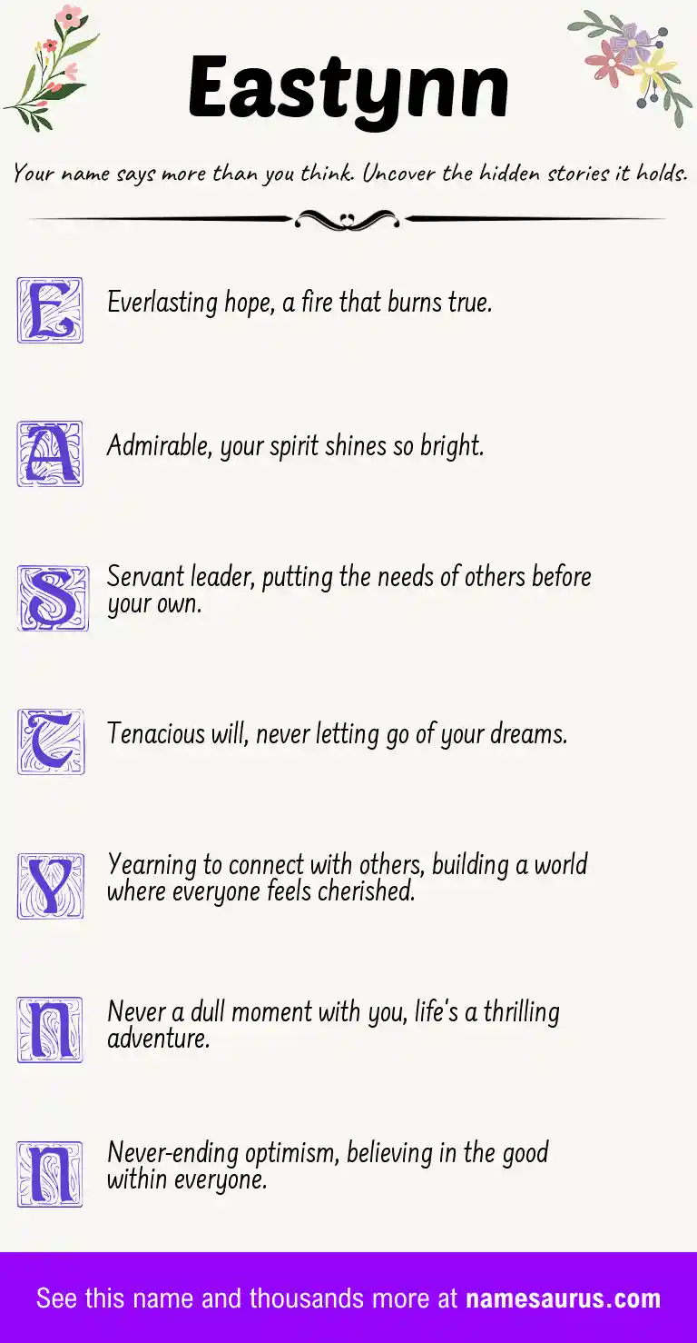 Acrostic poem about Eastynn.