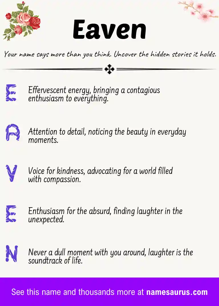 Acrostic poem about Eaven.