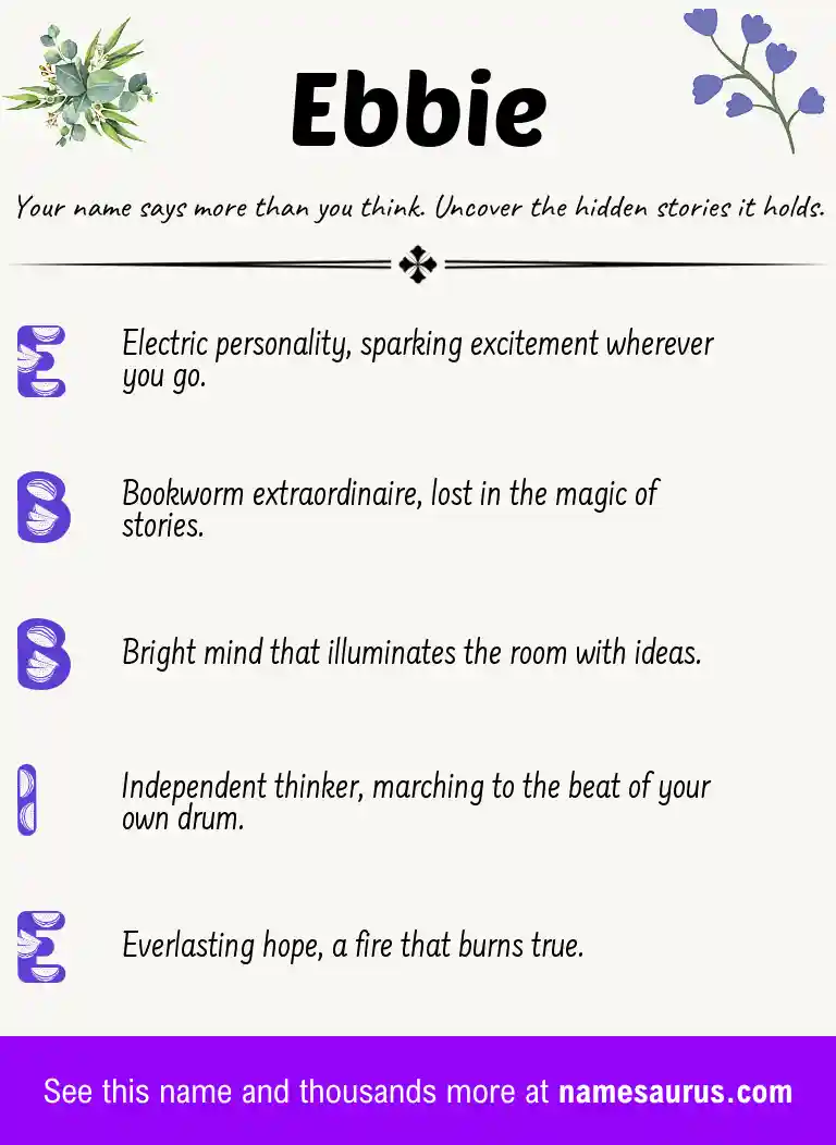 Acrostic poem about Ebbie.