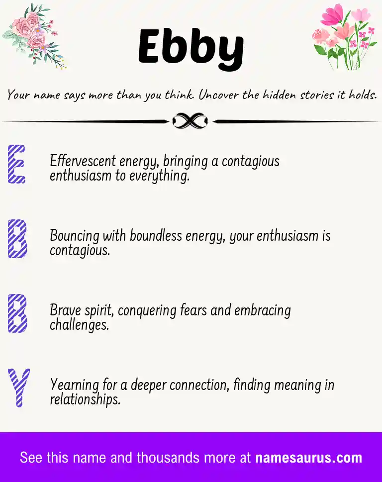 Acrostic poem about Ebby.