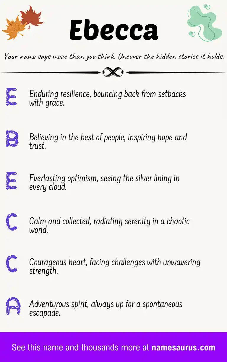 Acrostic poem about Ebecca.