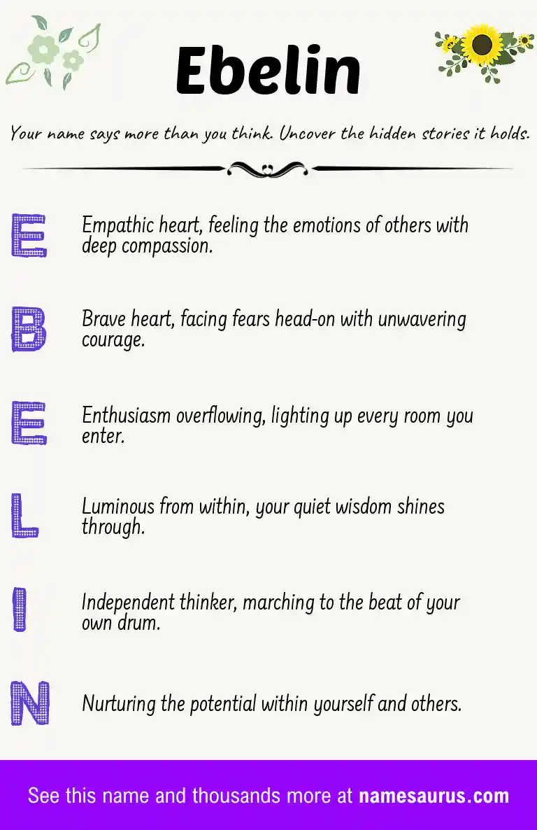 Acrostic poem about Ebelin.