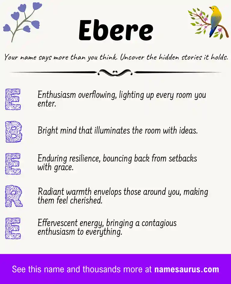 Acrostic poem about Ebere.