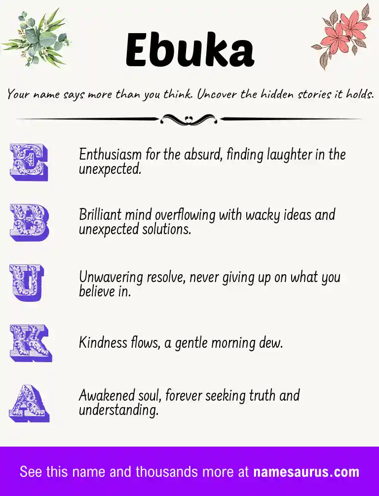 Acrostic poem about Ebuka.