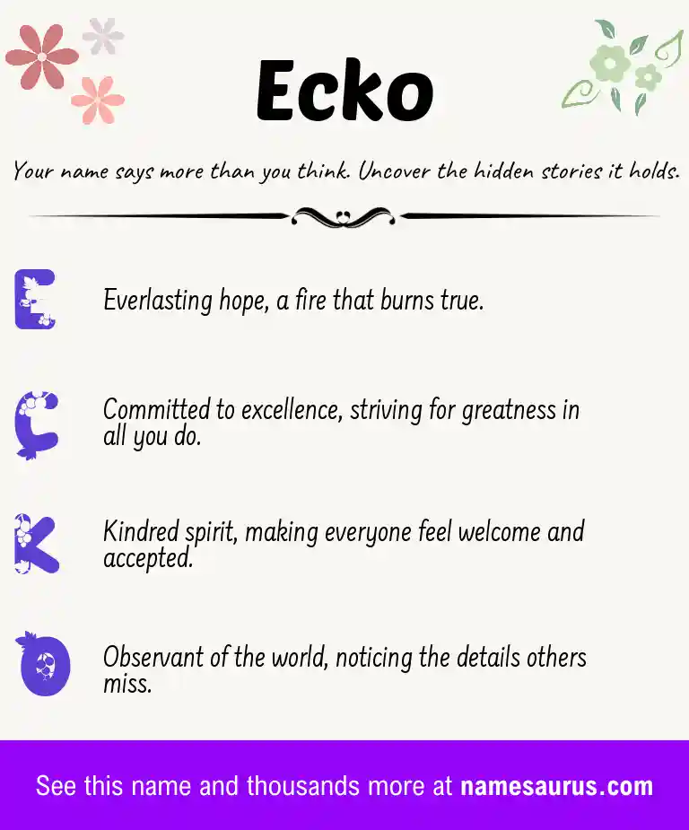 Acrostic poem about Ecko.