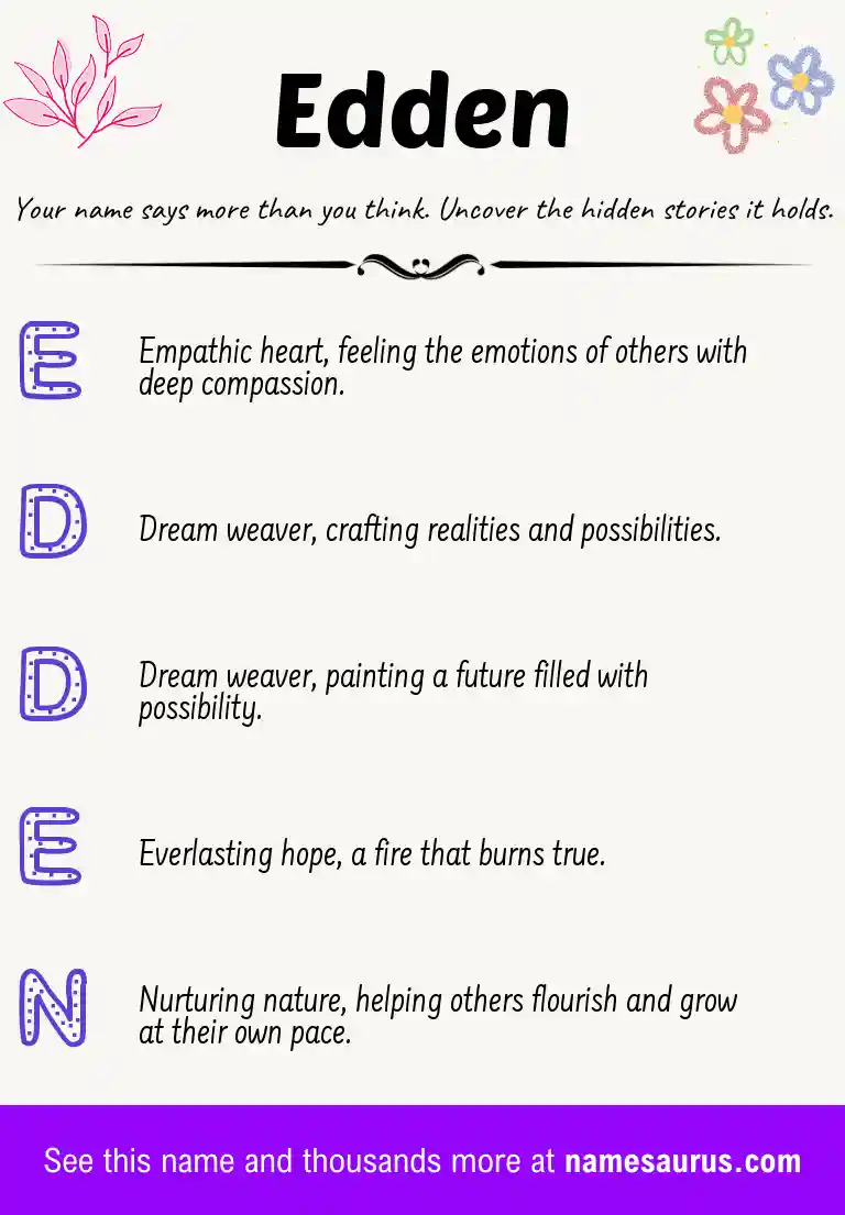 Acrostic poem about Edden.
