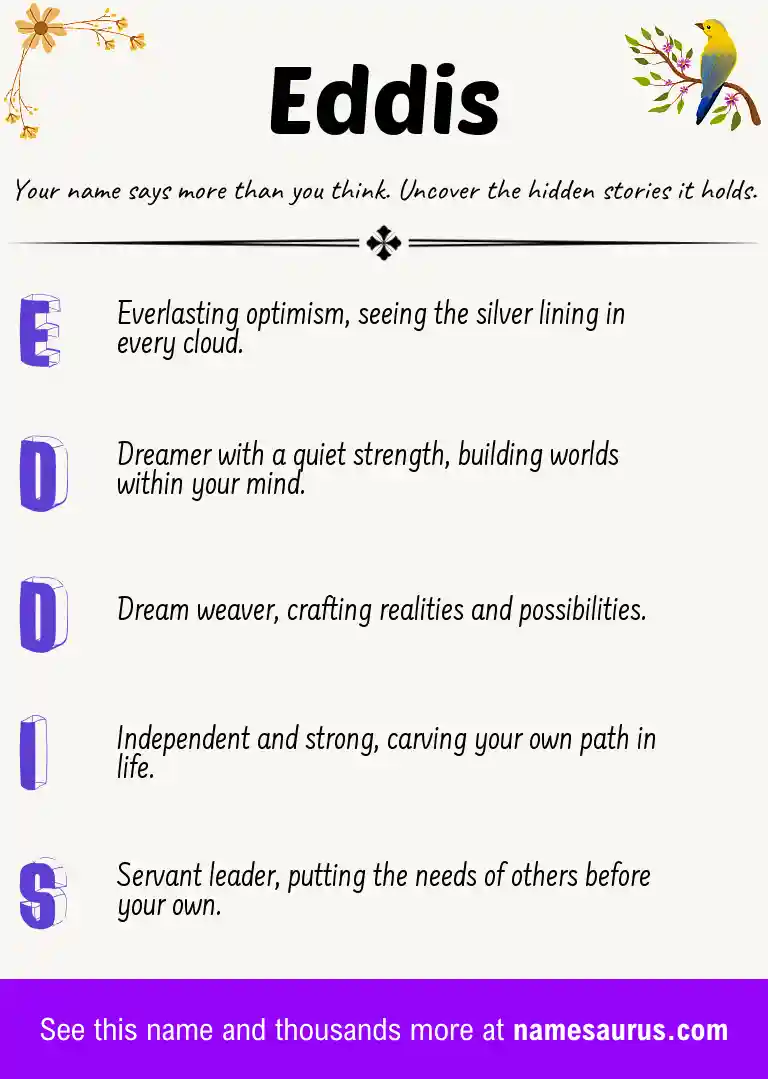 Acrostic poem about Eddis.