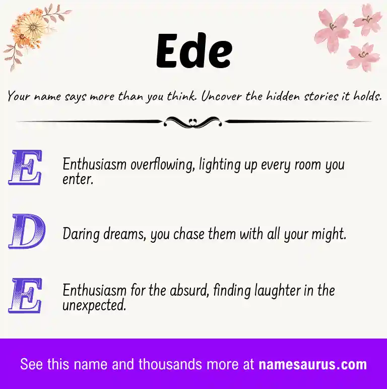 Acrostic poem about Ede.